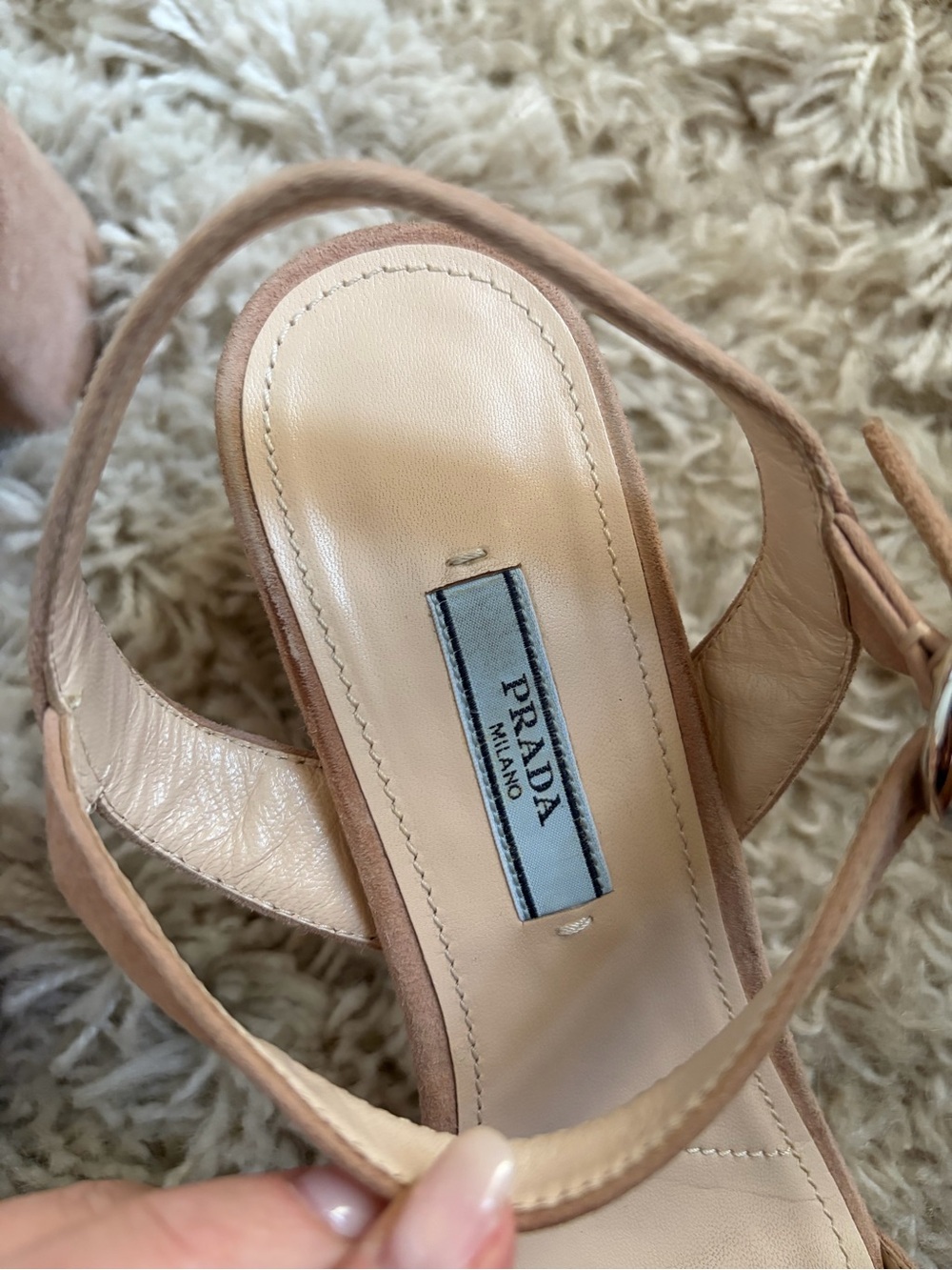 Prada Suede Platform Sandal 38.5 - Picture 8 of 10
